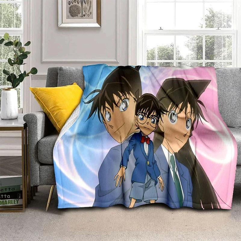 3D Dívčí Detektiv Conan Anime Kreslená HDdeka, Měkká přehozová deka pro Domácí Ložnici Postel Pohovku Piknik Cestování Kancelář Krycí deka Děti