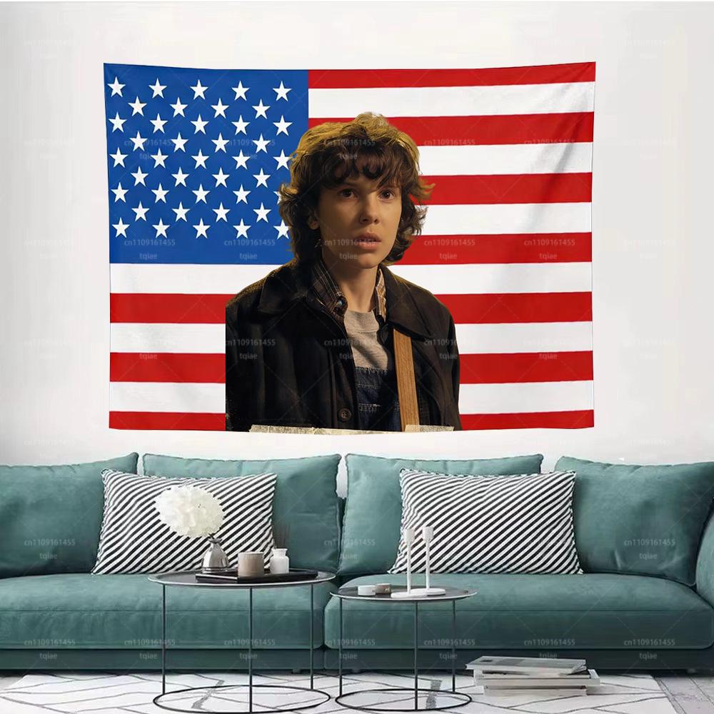 1pc ST  EEleven Flag Tapestry Movie Themed Bedroom Living Room Bar Restaurant Party Wall Decor