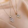 2024 Classic Vintage Zircon Evil Eye Pendant Necklace for Women Stainless Steel Turkish Eye Fatima Hand Choker Goth Jewelry Gift