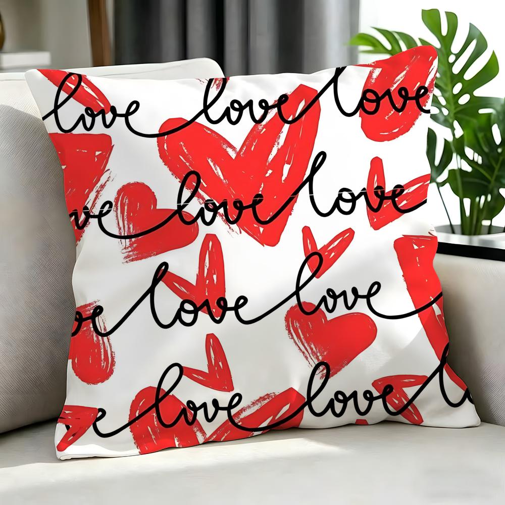 Holiday Valentine'S Day Cushion Cover Cushion Cover Set 4Pcs 50X50 45X45 40X40 Pillowcase Decorative Sofa Home Decor