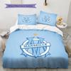 Olympique De Marseille Pattern Bedding Quilt Set  Home Decoration  Gift (1 * Duvet Cover + 2 * Pillowcase  Without Core)