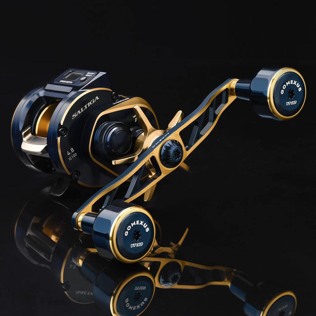 Gomexus CH130 Reel Handle Daiwa Shimano Bait Reel Compatible Double Handle Seaborg Saltiga IC Exclusive Double Axis Reel Handle Replacement 130mm With