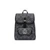 New MLB Leather With Fabric Backpack Regular Women's Black/Multicolor 7ABKMD53N-50BKS