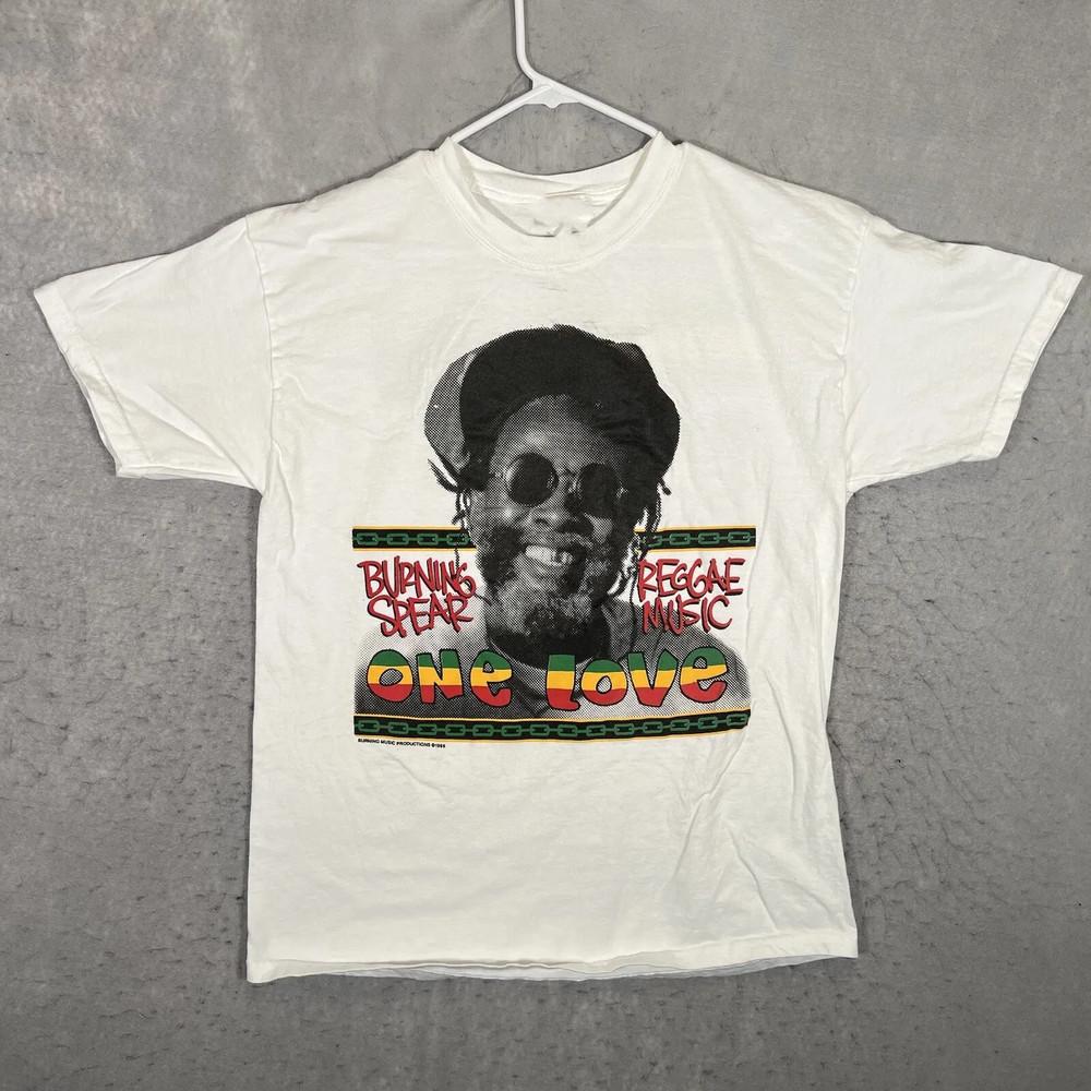 

Винтажная футболка унисекс Burning Spear Reggae Music Хлопок Белый Полный размер KN064 XXXXL