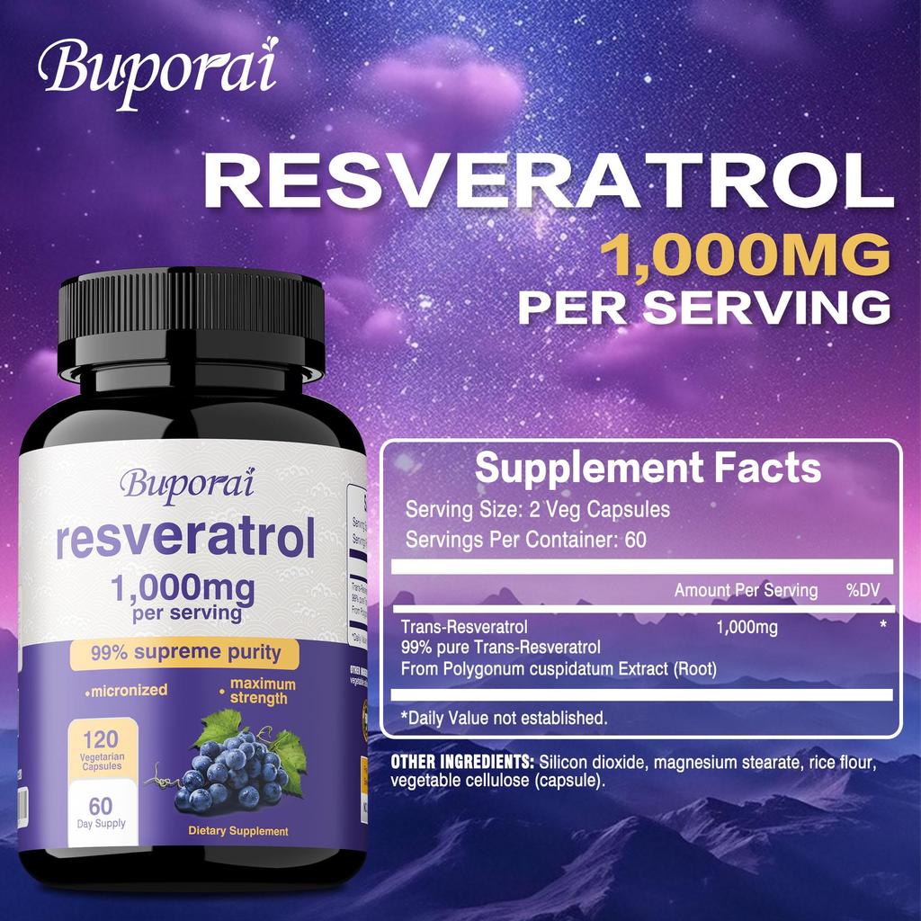 Resveratrol 1000 Mg, an Antioxidant That Maintains Normal Cellular and Cognitive Function.