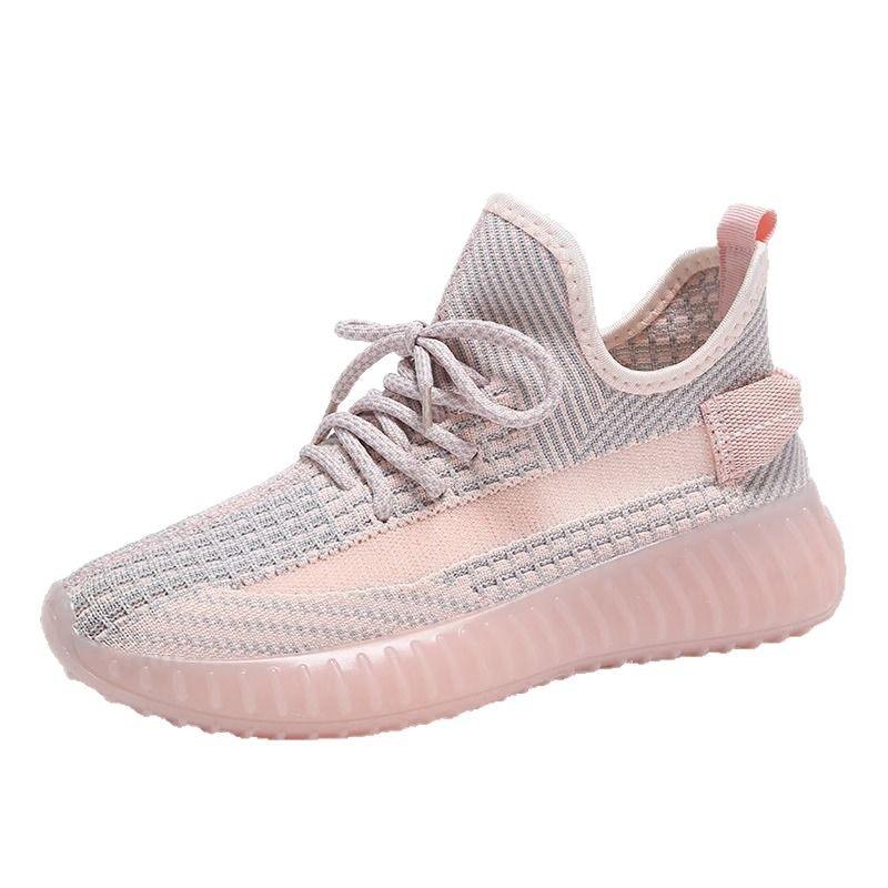 Casual Couple Men's and Women's Shoes 350 Spring and Summer Internet Celebrity Coconut Shoes Ins Tide Soft Sole Breathable Sports Running Flying Woven