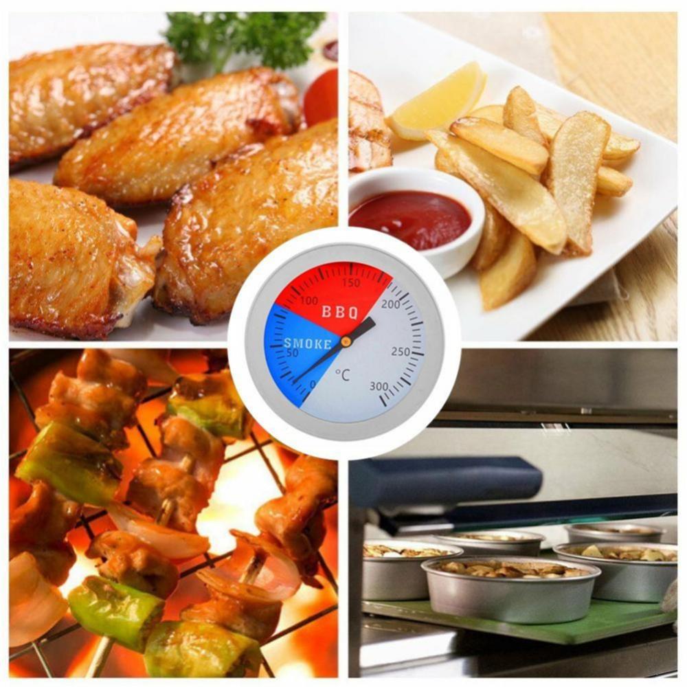 Bbq Smoker Grill Thermometer 300 Degrees Steel Barbecue    Outdoor Camp Tool Temperature Gauge Thermometer