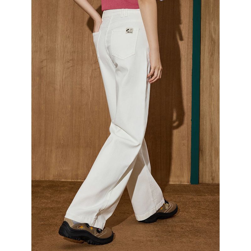 Coolhut High-Waisted Slimming Straight-Leg Wide-Leg Floor-Length Loose Solid Color Long Pants New Women's Jeans