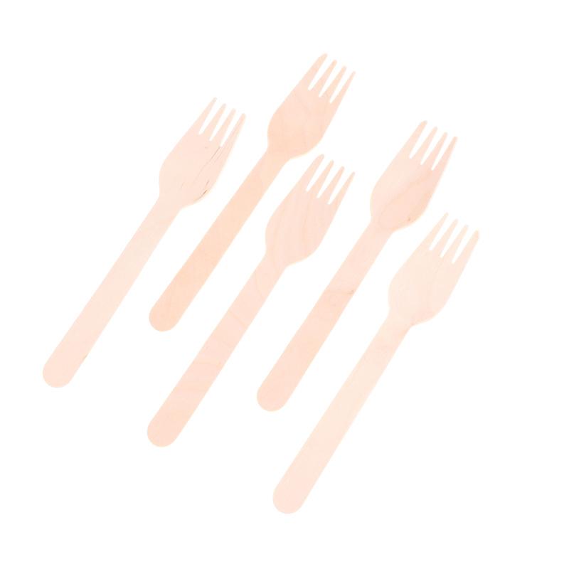 100Pcs Disposable Wooden Forks For Dessert Cake Salad Ice Cream Fruit Tableware Kitchen Wedding Birthday Supplies
