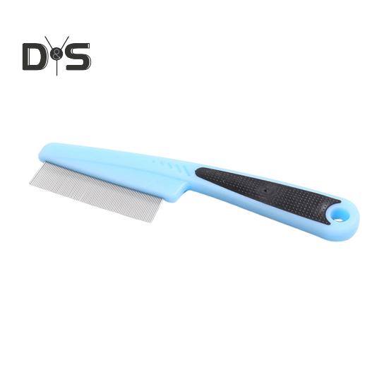 

Расческа для удаления блох и шерсти домашних животных, щетка для ухода за кошками с кнопкой фиксатора, массажная расческа для предотвращения линьки домашних животных, короткой/длинной шерсти кошек и собак синий