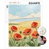 Elegant Framed Pearl Art DIY Set with Poppy Field 5D Sparkling Bead Canvas Painting Ready To Display Romantic Home Decor Gift Idea