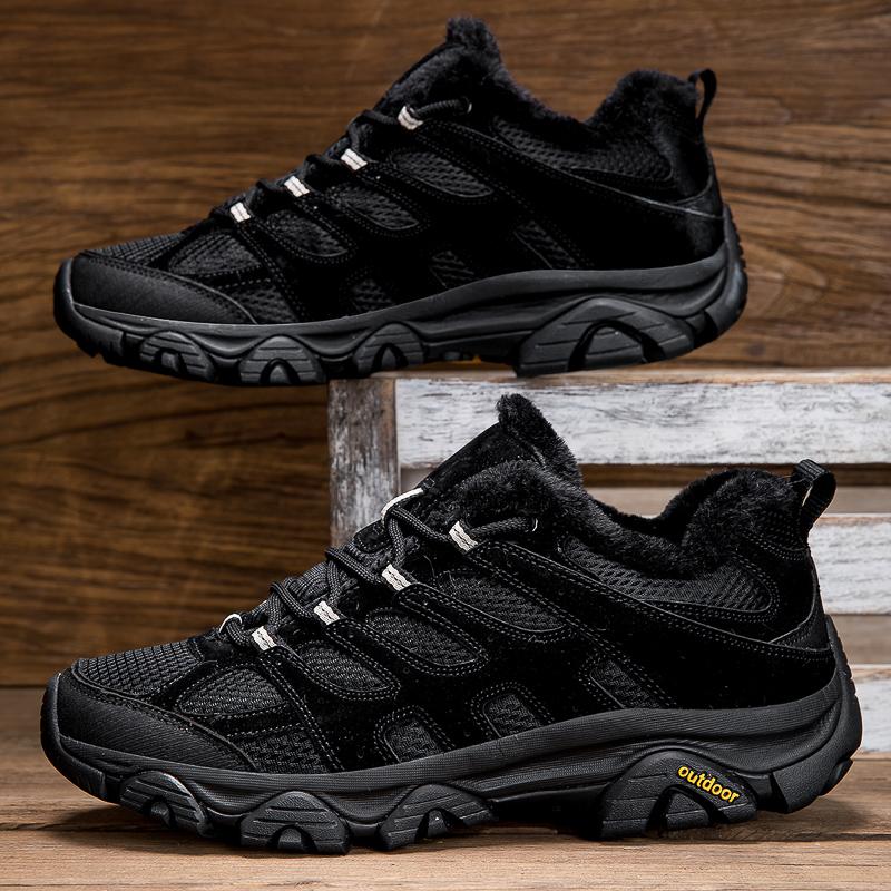 TUINANLE Women Cotton Shoes Winter Casual Plush Warm Snow Boots Female Outdoor Non-Slip Lace Up Walking Sneakers Men