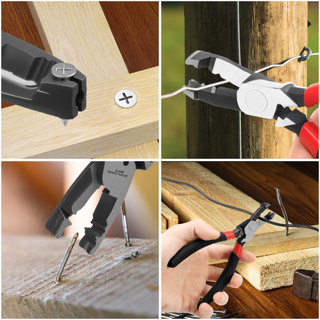 Screw Remover Pliers High Carbon Steel Extraction Pliers Unique Non-Slip Jaws Combination Pliers Wire Cutter Crimping Tool