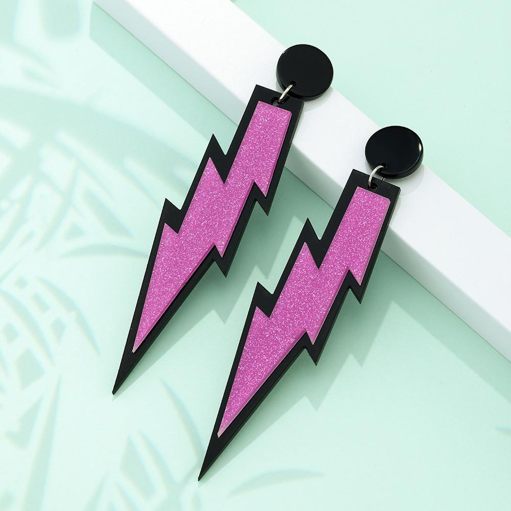 Lightning Earrings Women Colorful Alloy Jewelry Fashion Ornament Decoration