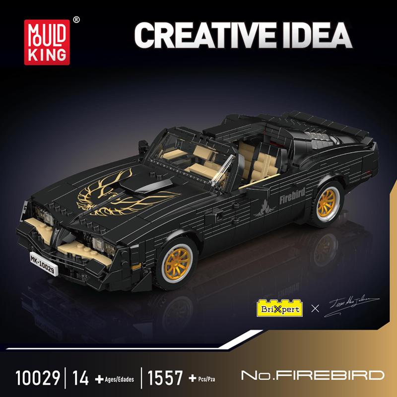 Mould King 10029 Technické auto Hračky The MOC Firebird Vintage auto Stavebnice Montáž Oldtime auto Kostka Dětský Vánoční dárek