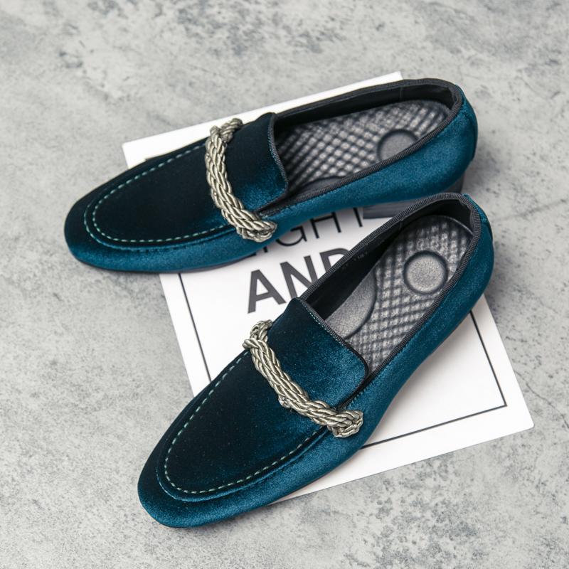 

Модная мужская обувь ручной работы в минималистичном стиле из замшевой кожи (Черный Зеленый Синий Коричневый) Бархатная кожа Жареные пончики Веревка Обувь Лефу для мужчин 48 зелёный