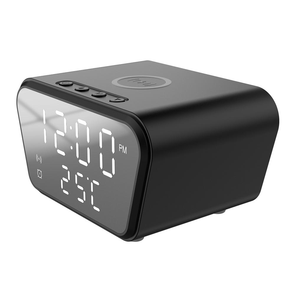 

HT-301 Alarm Clock Wireless Charger 15W Fast Charging Station for Bedroom Bedside Black