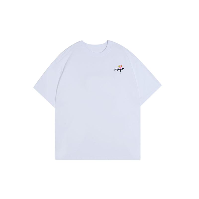 

Спортивная футболка с коротким рукавом 2022 Лето Новая серия трендов Мужская футболка с культурным принтом Простая вышивка AHSS323 3XL белый