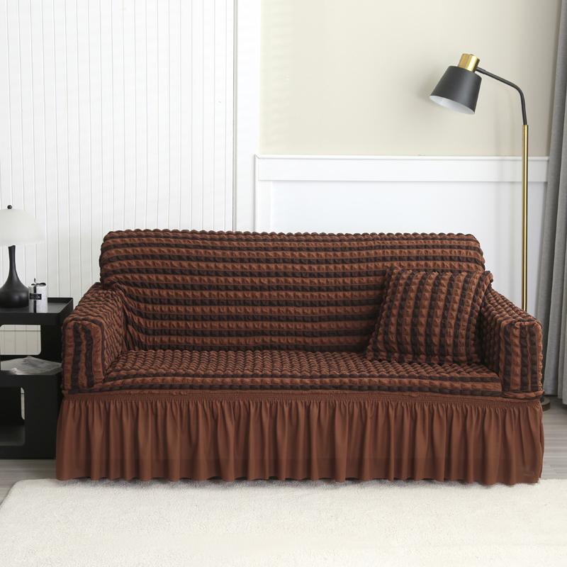 LANMOLIFE High Elastic Bubble Grid Sofa Cover 1/2/3/4 with Skirt Hem, All Season Universal Pet Anti Dirt