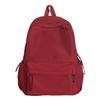 Schoolbag Simple Versatile Solid Color Backpack Men's and Women's Casual Nylon Backpack Japanese High School Student School Bag