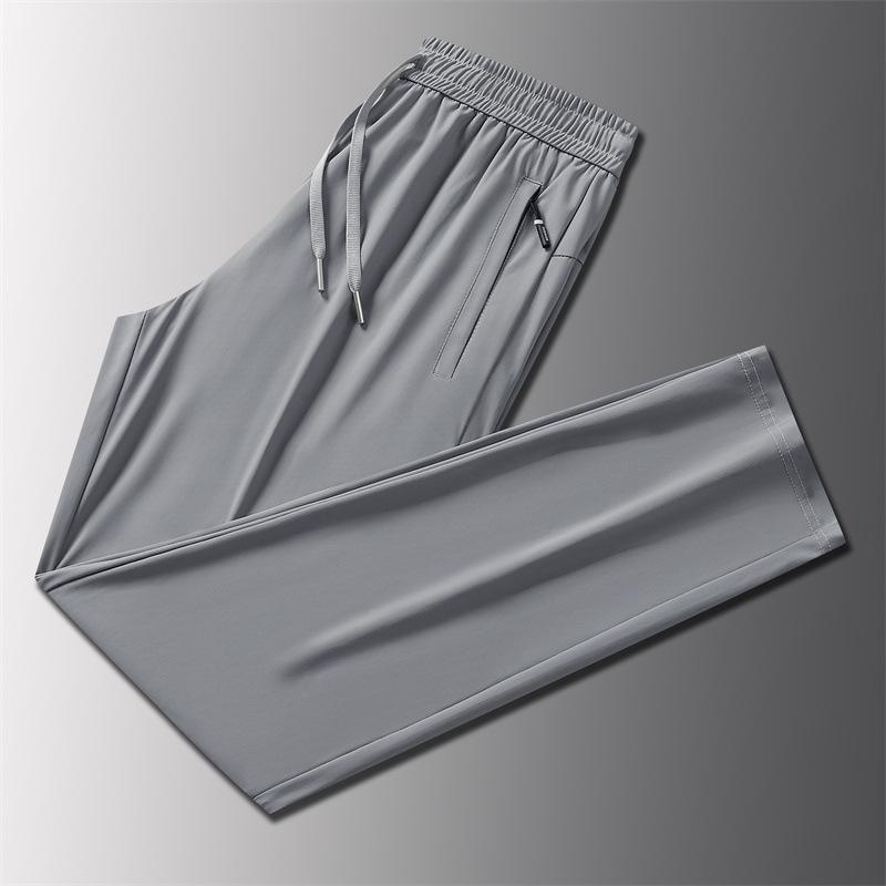 Men's Summer New Ice Silk Casual Pants Breathable Loose Pants Men's Outdoor Running Sports Men's Pants Large Size
