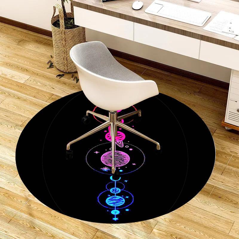 1pc Office Carpet Chair Mats Cosmic Planetary Sequence Perfect for Decorating Office Chairs, Living Rooms, Or Bedrooms