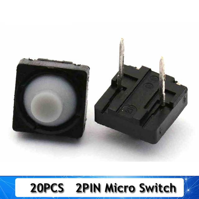 20pcs 8x8x5MM Conductive Silicone Tactile Switch 2PIN/4PIN Pin Self‑Reset Mute Micro Push Button Switch