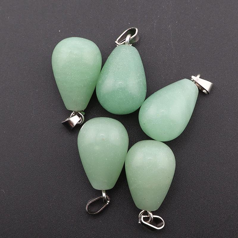 Natural Tiger Eye & Malachite Water Drop Pendant for DIY Necklace & Earrings
