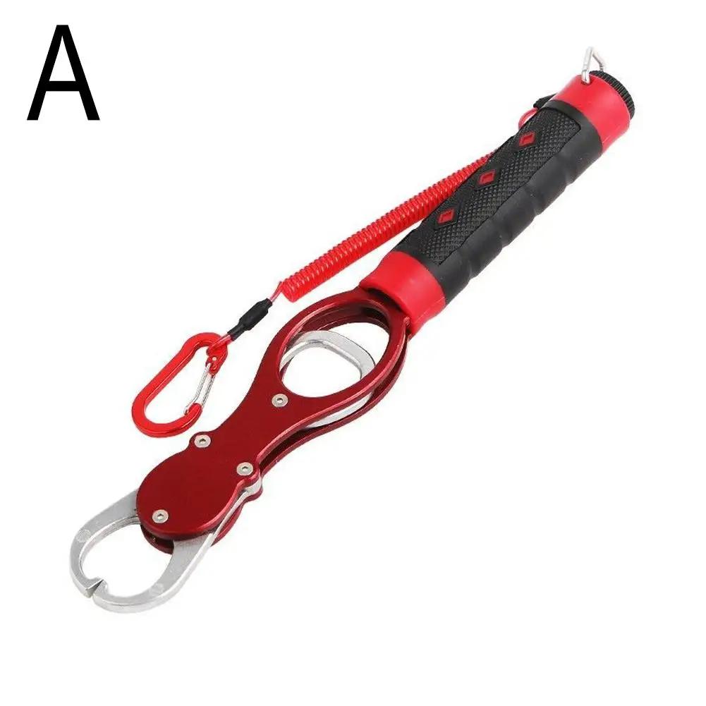 Fishing Scale With Gripper Digital Fish Scale Aluminum Alloy Rotating Handle Lightweight Precision Tool For Catch And Release красный