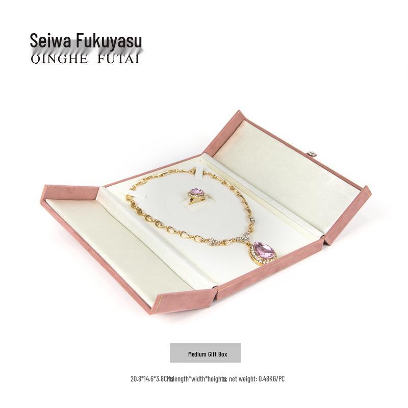 Achteckige Samt-Schmuckschatulle für Ringe, Anhänger, Halsketten und Ohrringe