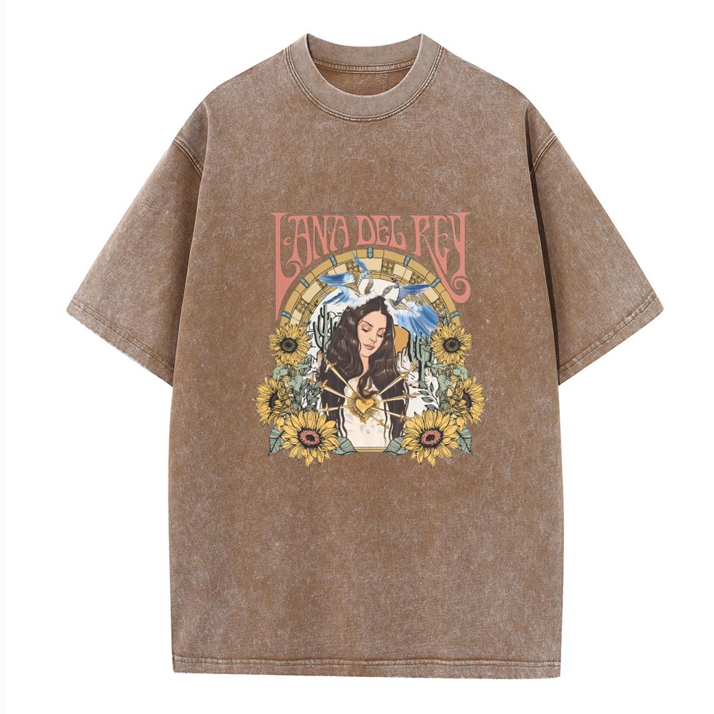 Trička Lana Del Rey Vintage Harajuku Letní Unisex Běžný O-výstřih Krátký rukáv Ležérní Bavlněná Trička s Potiskem
