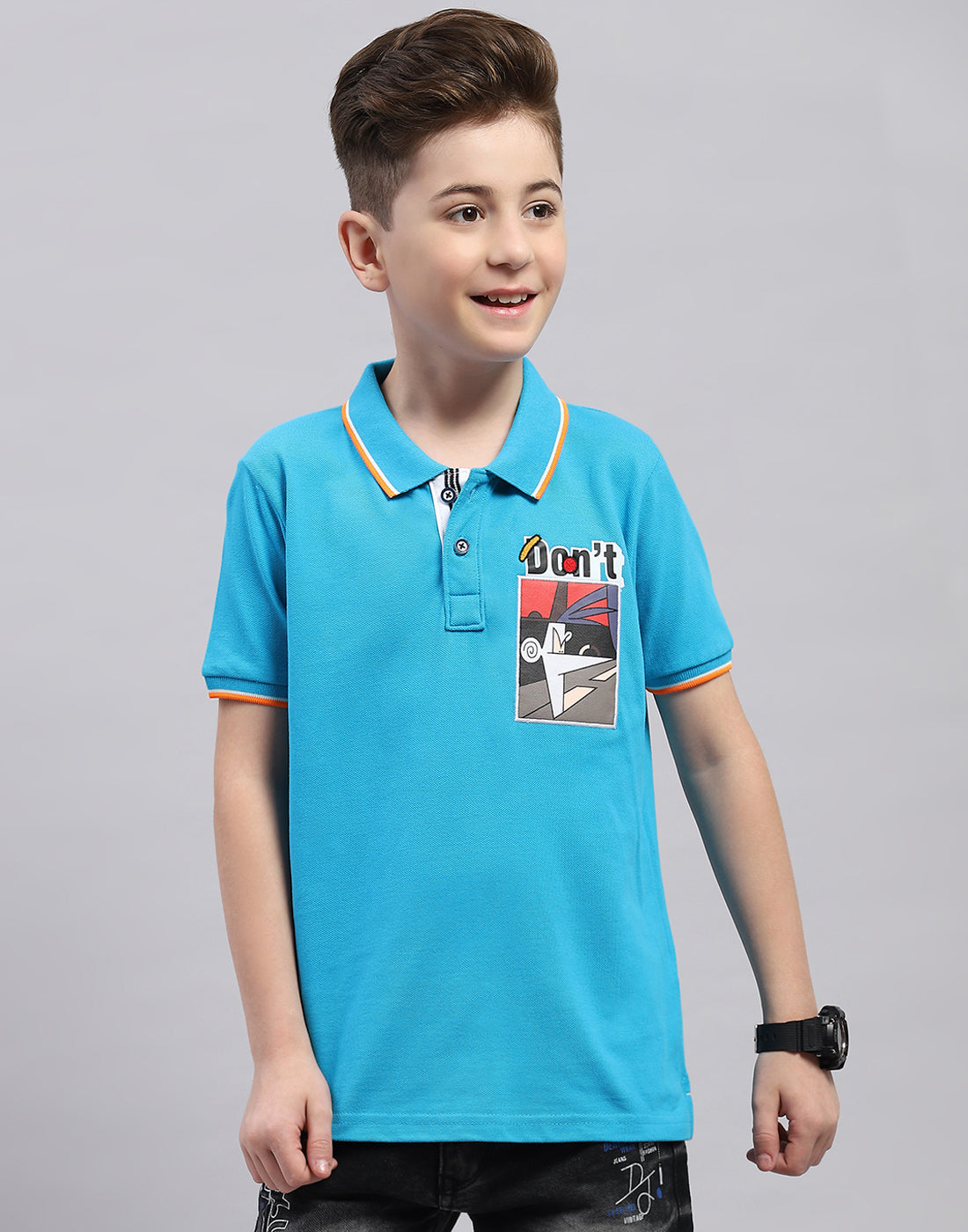 Monte Carlo Boy Regular Fit Blue Tshirt 5-6 Years