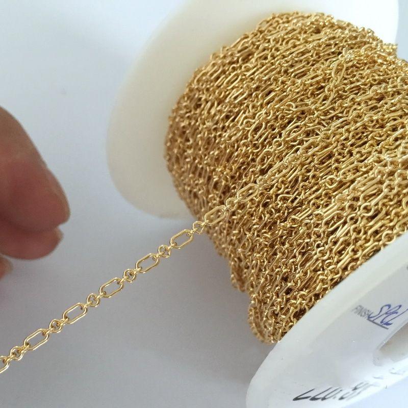 Gold Filled 3+1 Round Cable Rectangular Chain for Jewelry Making Bracelet Necklace Bulk Chains