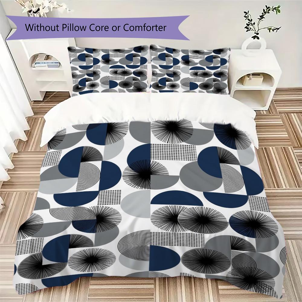 Simple Geometry Pattern Bedding uilt Set uilt Cover Pillowcase Home Decoration Birthday Gift (1 * duvet cover + 2 * pillowcase without core)19