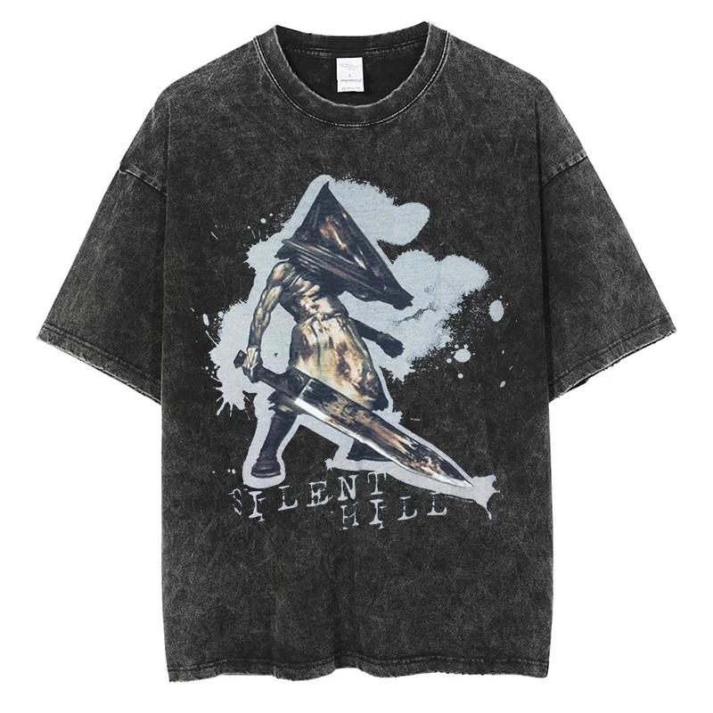 Tričko Silent Hill Biohazard Survival Horror Parasite Eve Grafika Očí Pánské Dámské Streetwear Bavlna Oversized Krátký Rukáv
