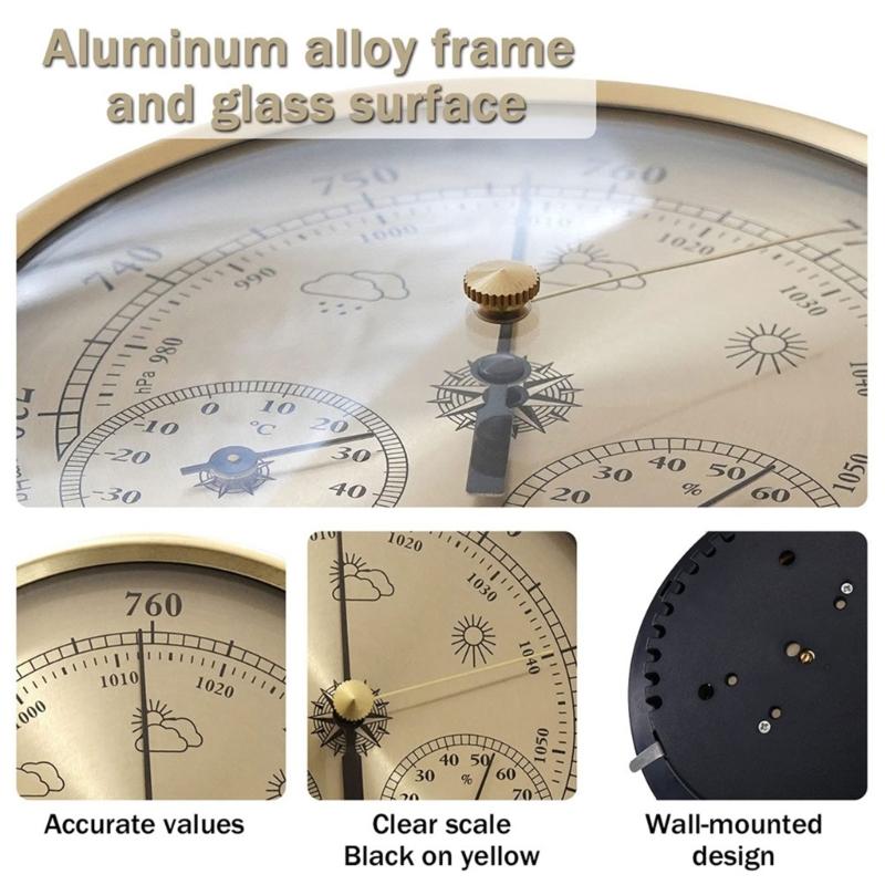 Barometer Thermometers Hygrometer 130mm Multifunction Weather Stations for Fishing Climate Analysis