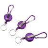 3Pcs Fly Fishing Tool Nylon Cord Stopper Retractable Ring Reel Holder Key Chain