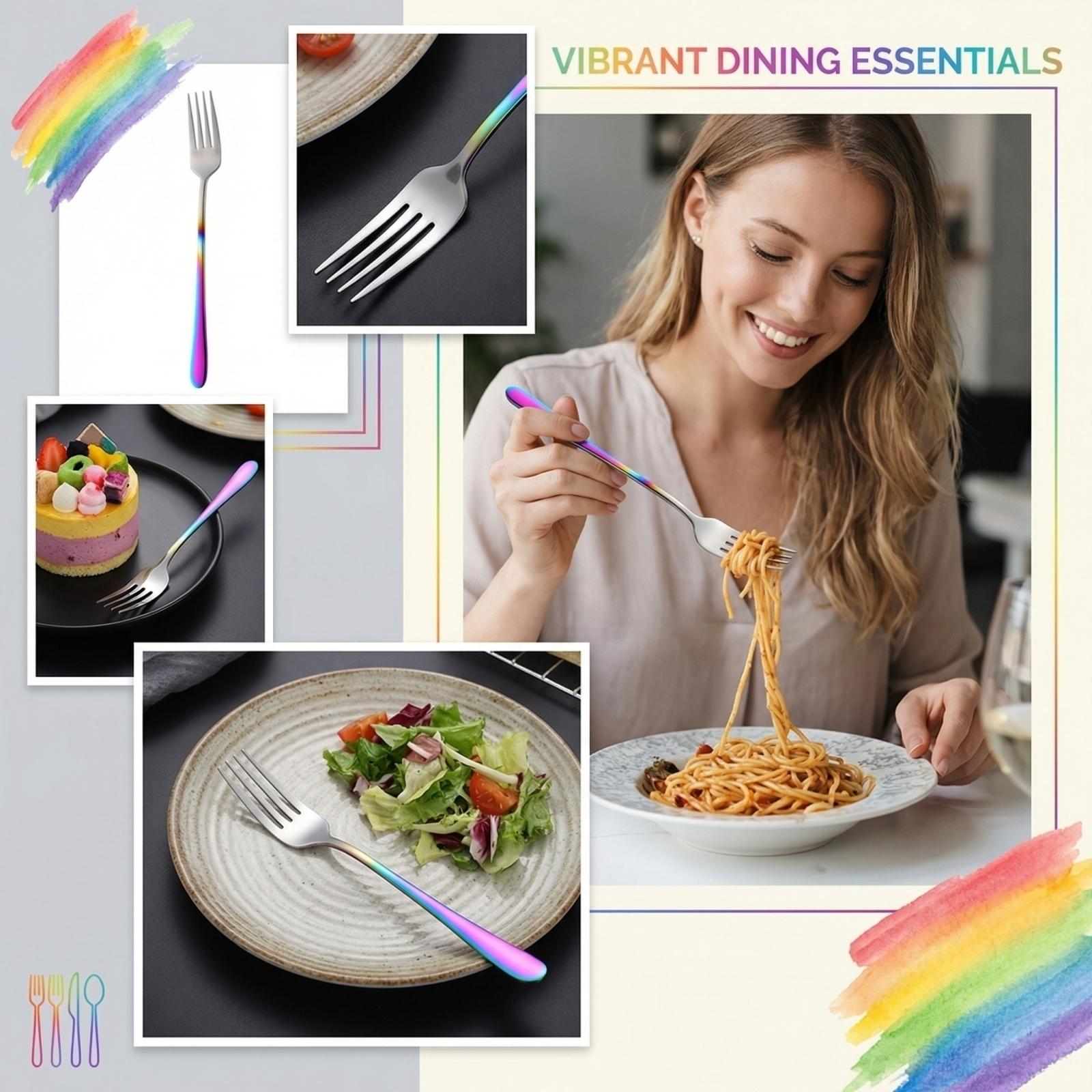 Stainless Steel Creative Long Handled Fork one size