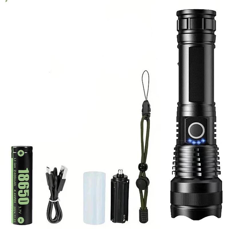 Rechargeable Flashlights High Power LED Tactical Flashlight Super Bright Handheld Hunting Torch Light for Emergency Hiking