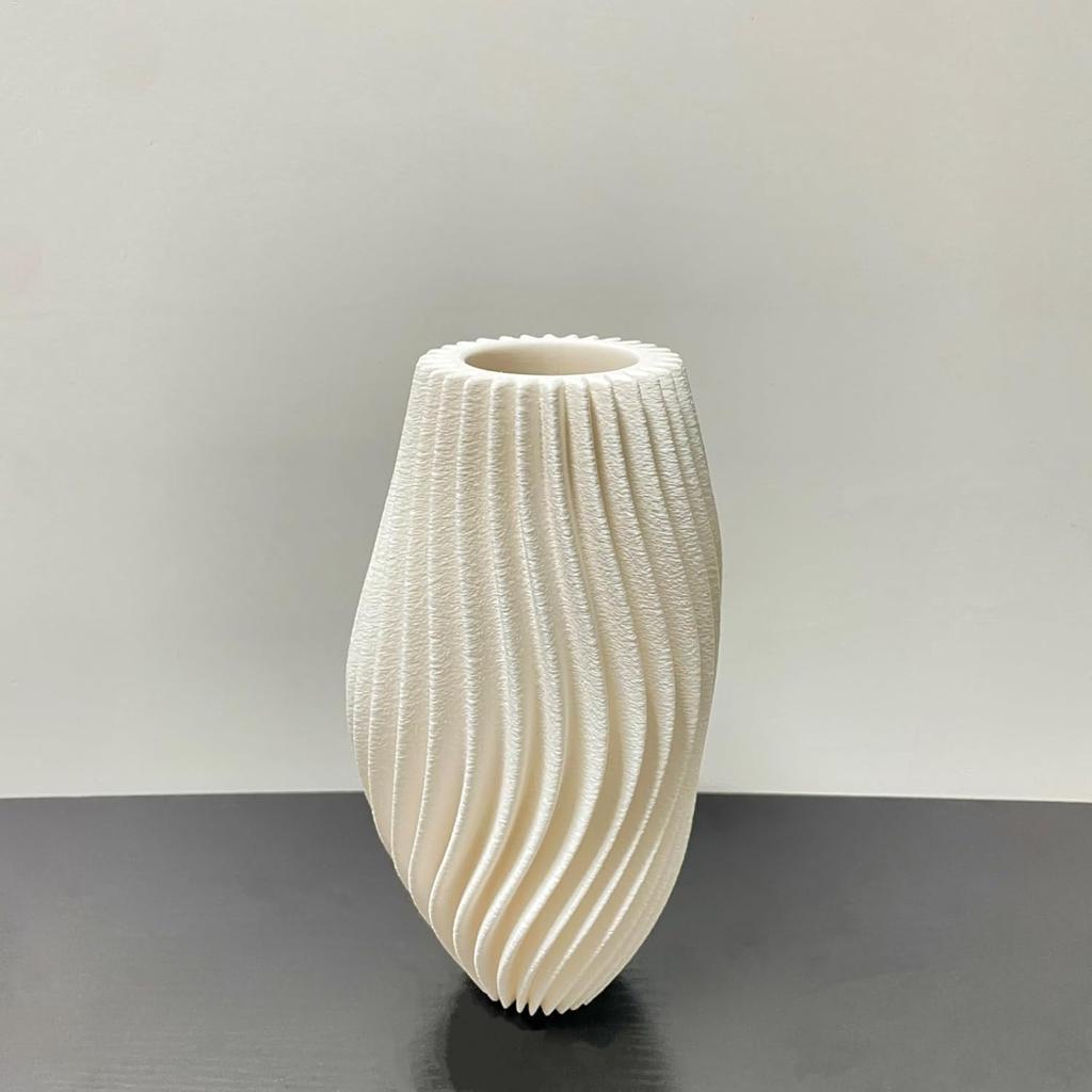 Modern Vase, White Minimalist Small Flower Holders for Pampas Grass Decor, Coffee Table & Shelf Decor, Abstract Vases for Flower Bouquet, Trendy Home