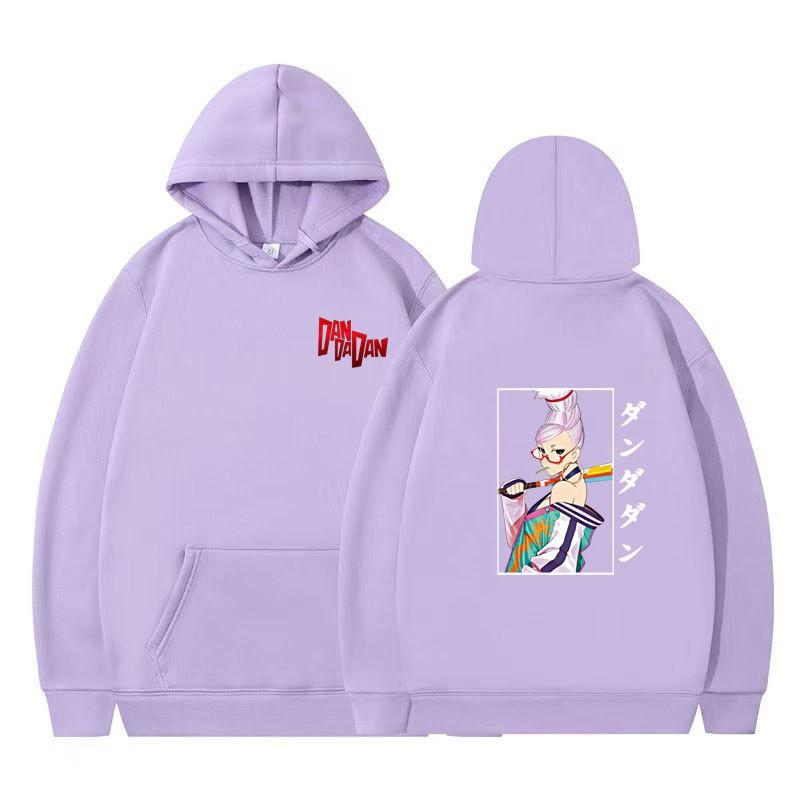 Anime-Inspired Oversized Hoodie With Ribbed Hem Unisex Sweatshirt Fall Casual Wear