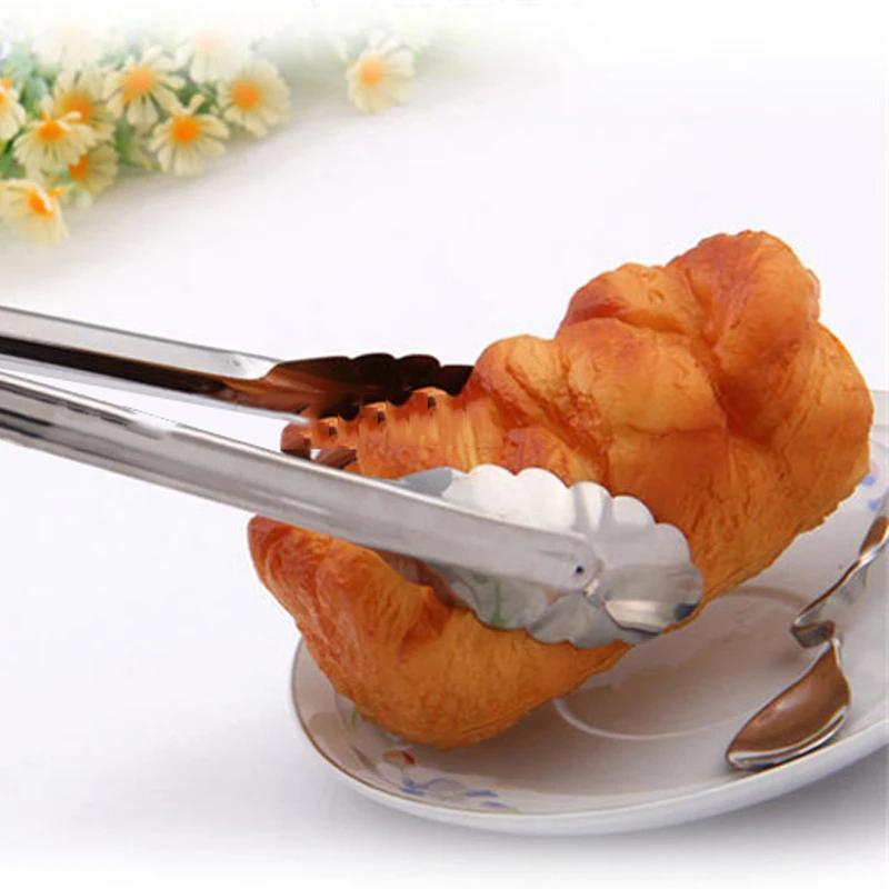 1pcs Stainless Steel Salad Tongs BBQ Kitchen Cooking Food Serving Utensil Tong Kitchen Accessories Tools Restaurant Food Folder