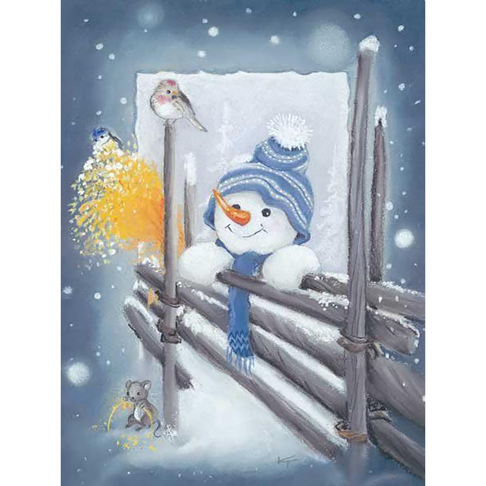 

5D алмазная живопись Снеговик и птица животное полная дрель квадратная Алмазная вышивка мозаика вышивка крестом Рождественское украшение дома Full Square (20X30CM)