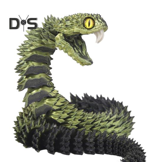 

3D-печатная шарнирная змея, гибкая змея, украшение с зубами, игрушка для снятия стресса с домашнего питомца, декор для домашнего офиса C