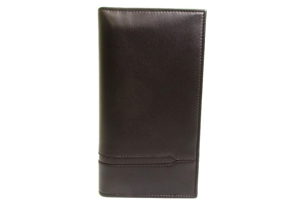 Authentisches BVLGARI Octo Dunkelbraunes Leder Klappe Lange Geldbörse #b021 Geöffnete Schachtel