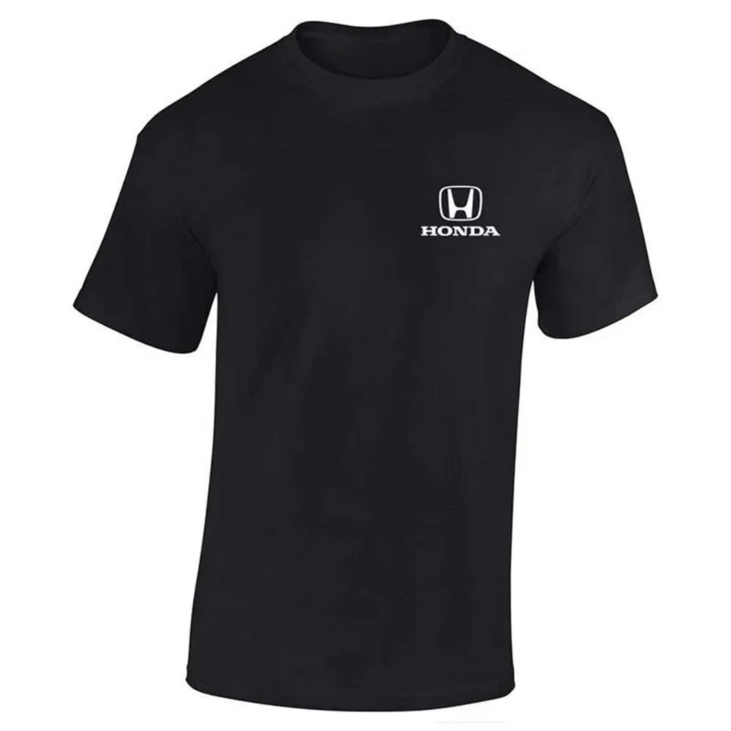 

Honda Men s and Women s T-shirt Summer New Cotton Tee Honda Classic Logo Short-sleeved Spring Autumn Y2k Motorcycle Cycling Top XXXXXL чорний