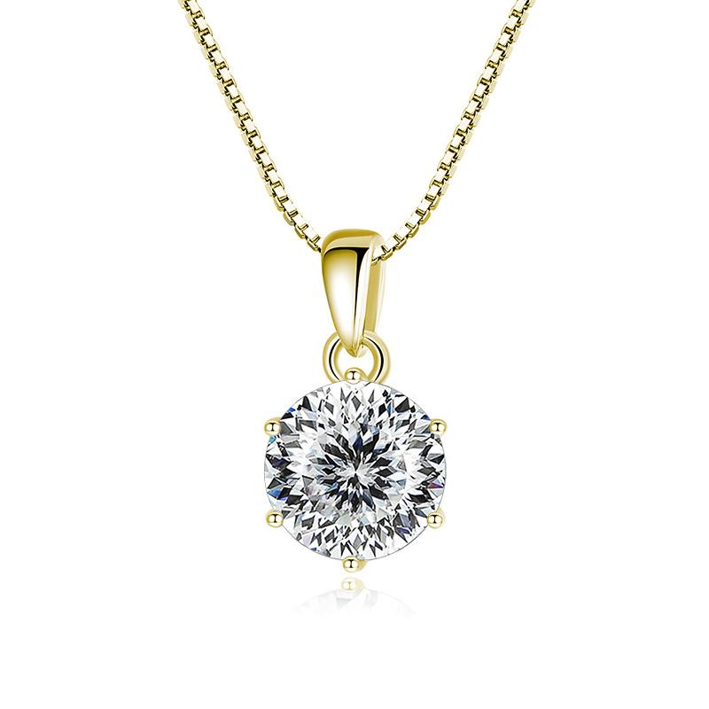 Butterflykiss 1 CT Real Moissanite Pendant Necklace For Women Top Quality 925 Silver Wedding Party Bridal Fine Jewelry