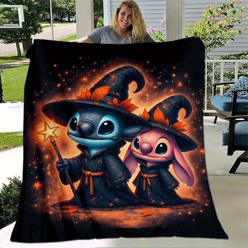 1 pièce Couverture imprimée Stitch - Douce, Couverture toutes saisons pour bureau, Cadeau personnalisé avec design cartoon adorable