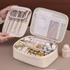 Zipper PU Leather Cosmetic Bag Detachable Travel Wash Bag Ins Makeup Pouch Bag  Outdoor