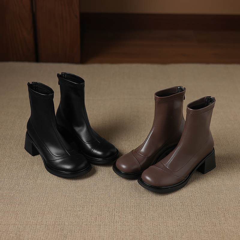 Krazing Pot Microfiber Winter Round Toe Modern Platform Size 33 Boots Size 43 Office Lady Women Fashion Ankle Boots